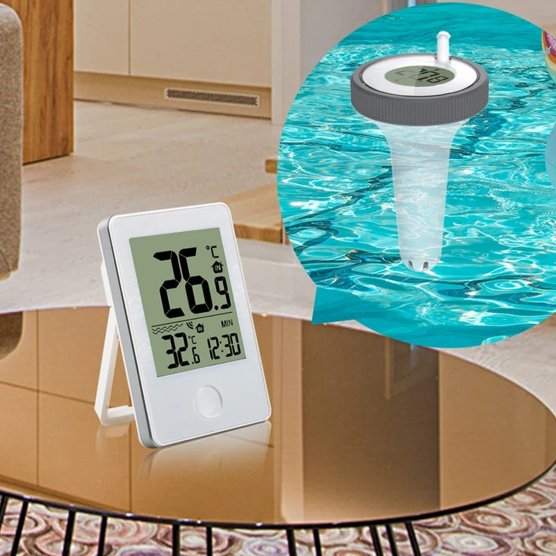 BRAND Digital Wireless Indoor Outdoor Floating Pool Thermometer Swimming Pool Bath Water Spas Aquariums Temp Monitor Time Clock