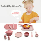 13 Pcs Set Silicone Cooking Play Set Toy Pretend Play Kitchen Tool Play Game Early Educational Toys for Toddlers Kids Gifts