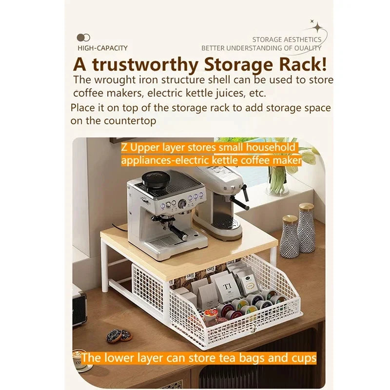 Microwave Shelf Organizer Modern Kitchen Countertop Space Saving Appliance Storage Rack Stylish Home Design