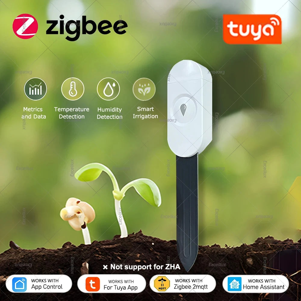 Zigbee 3.0 Soil Moisture Tester Temperature Humidity Sensor Home Automation Plant Flower Irrigation Detector Support Zigbee2mqtt