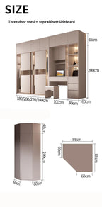 Sliding Door WardrobeNordic Modern Home Furniture Bedroom Desk Dresser In One Combination Light Luxury Corner Wardrobe furniture