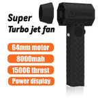 Turbo Jet Fan XL 1008W Handheld Violent Fan Turbo Jet Fan with Speed over 140000RPM & 1500g Thrust 64mm Brushless Motor 8000mAh