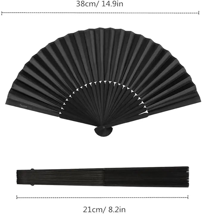 40/20Pcs Black Hand Folding Fan Print Logo For Promotion Gift Personalized Anniversity Souvenirs Fan Birthday Party Favors