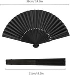 40/20Pcs Black Hand Folding Fan Print Logo For Promotion Gift Personalized Anniversity Souvenirs Fan Birthday Party Favors