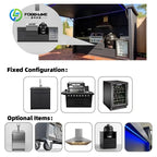 Customized Antirust Stainless Steel Outdoor Kitchen with Closable Shed Moisture Resistant Outdoor Kitchen BBQ Pod for Villa
