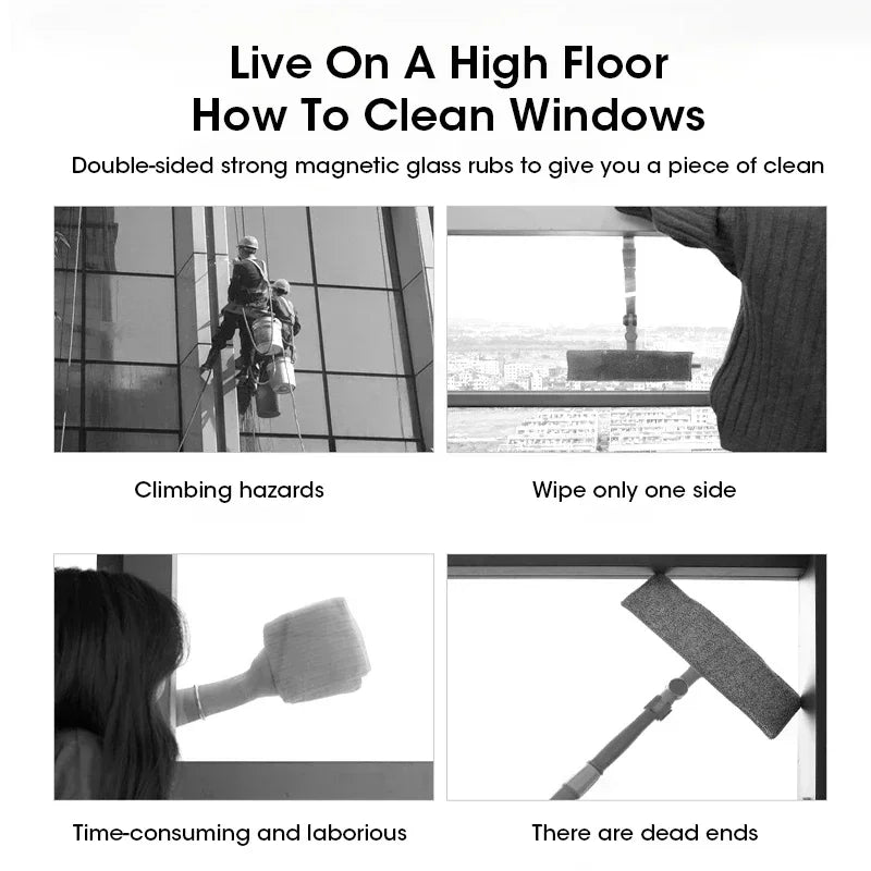 Magnetic Window Cleaner Brush DoubleSide Automatic Wiper Glass Window Brush Cleaning Household Wiper Cleaner Glass Cleaning Tool