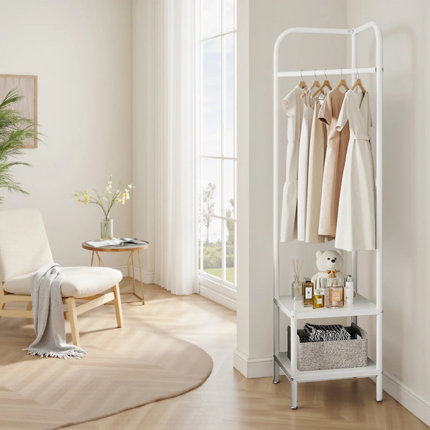 Metal Corner Coat Rack,Freestanding Coat Stand,Clothes Rack Clothes Stand,Clothing Rack Coat Hanger Stand for Entryway Hallway