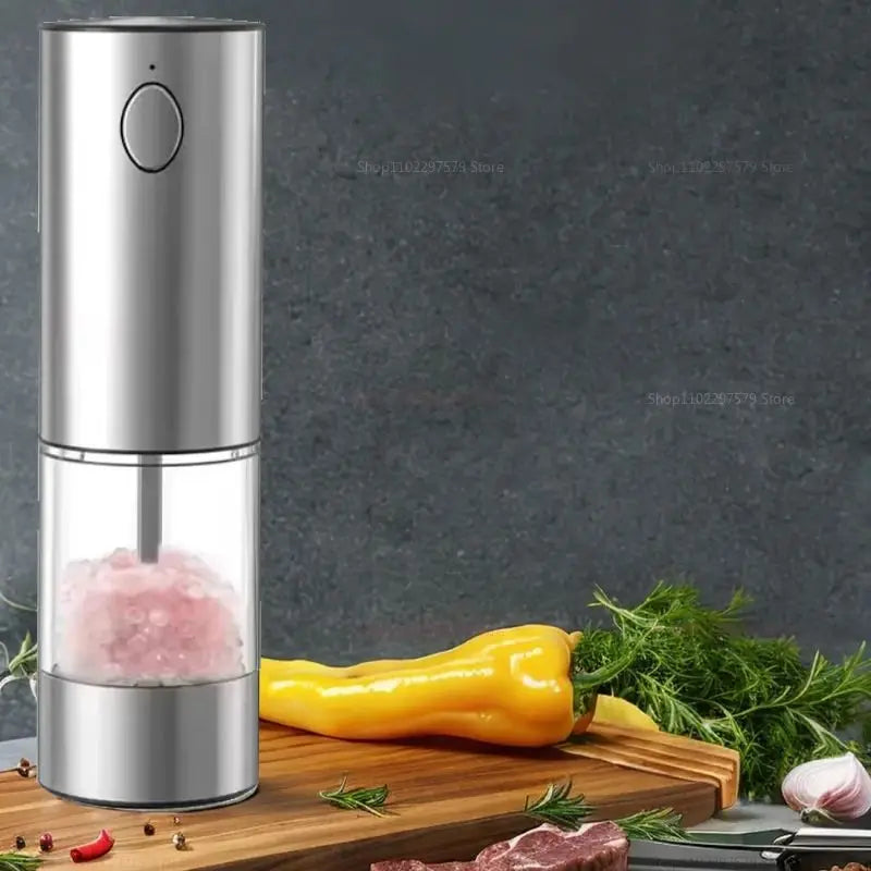 Power Salt And Pepper Grinder Kit, USB Rechargeable, Adjustable Roughness, Large Capacity Automatic Grinder Kitchen Tools