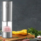 Power Salt And Pepper Grinder Kit, USB Rechargeable, Adjustable Roughness, Large Capacity Automatic Grinder Kitchen Tools
