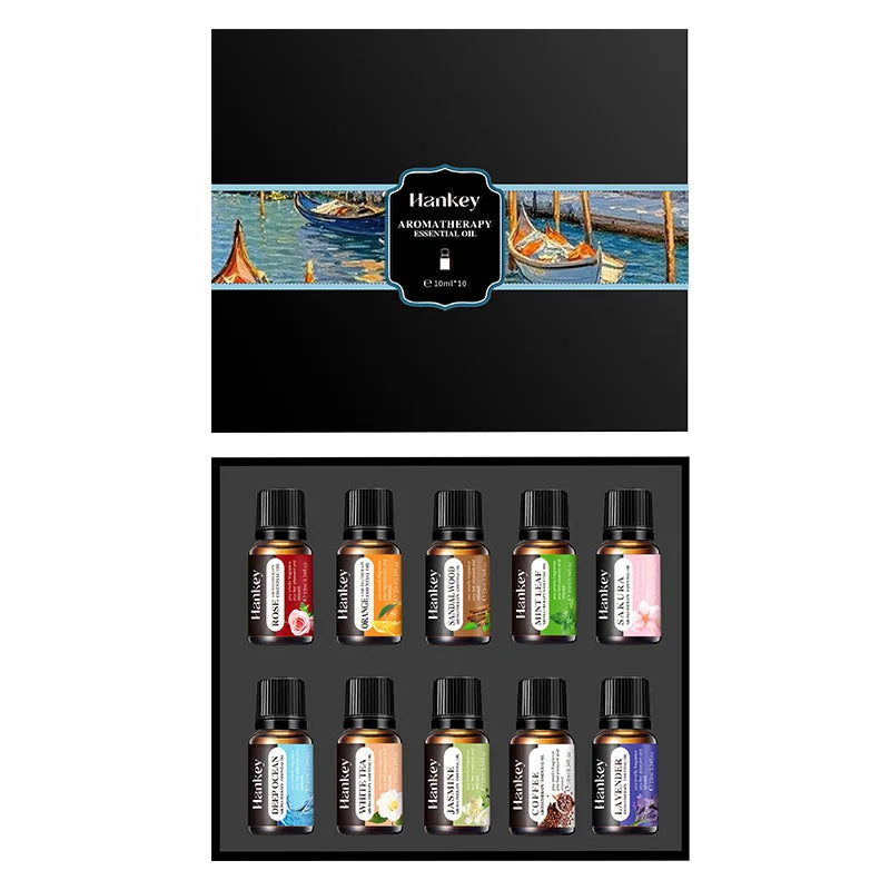 10ml Essential Oil Aromatherapy Gift Box Air Humidifier Household Water-soluble Lavender Rose Eucalyptus White Peach Oolong