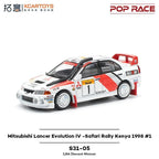 POP RACE1/64 Mitsubishi Supercar Collection Ornament Lancer Evolution IV Alloy Racing Model