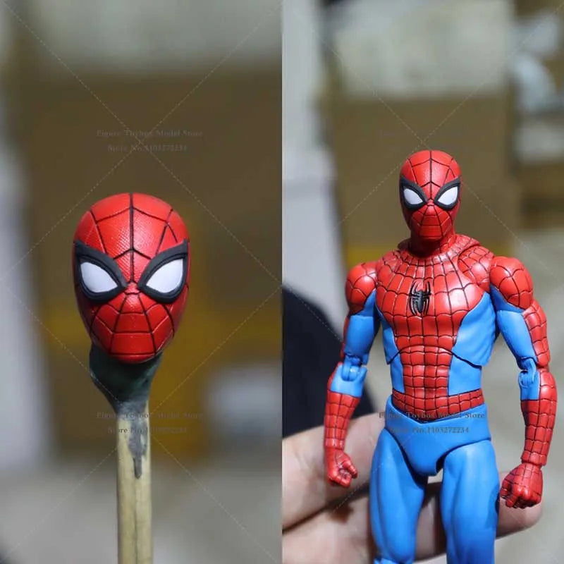 1/12 Anime Game Spider Man Delicate Head Sculpt Perfect Detail Painted Model Toys For 6" Shf Mafex Body Decoration Fans Collect