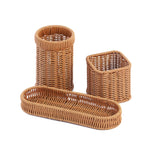 Imitation Rattan Hotel Restaurant Knife And Fork Basket Chopstick Storage Box Seasoning Jar Basket Kitchen Storage Rack