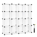 SONGMICS Cube Storage Organizer, Set of 16 Plastic Cubes, Book Shelf, Closet Organizers and Storage, Room Organization, Bedroom