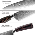 Kitchen Knife Japanese Laser Pattern Chef Knife Ultra sharp Santoku Slicing Knife Ergonomic color wood handle Cut meat,vegetable