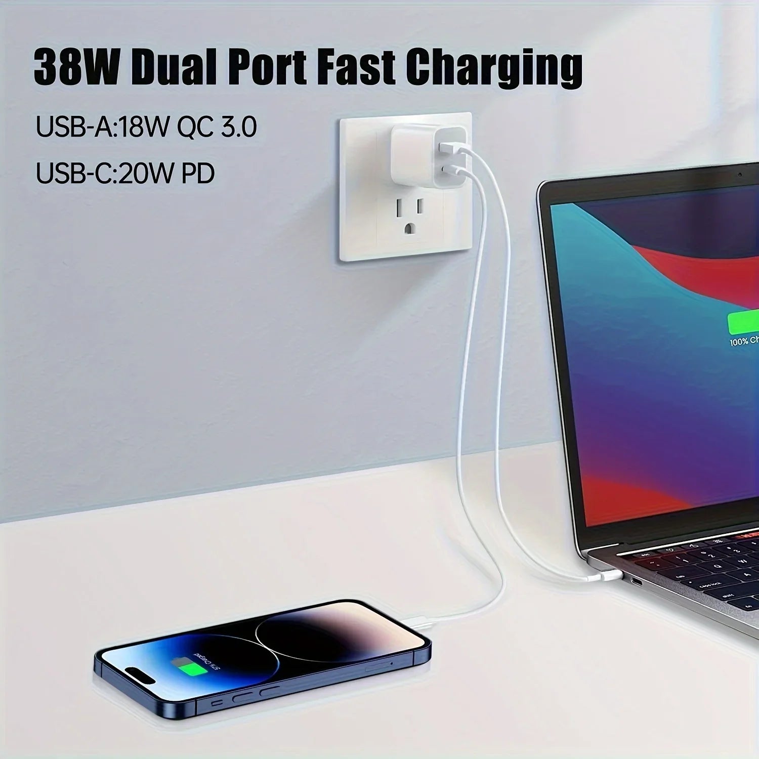 3 In 1 USB C IWatch Charger Cord & USB-C Cable 6FT With Type C Block, I-Watch Series Ultra/9/8/7/6/SE/5, For IPhone 15/14/13/12