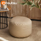 OTAUTAU Big Faux Leather Ottoman Pouf Stool with Filling Bean Bag Footrest Footstool Corner Door Side Seat Futon Frameless JD007