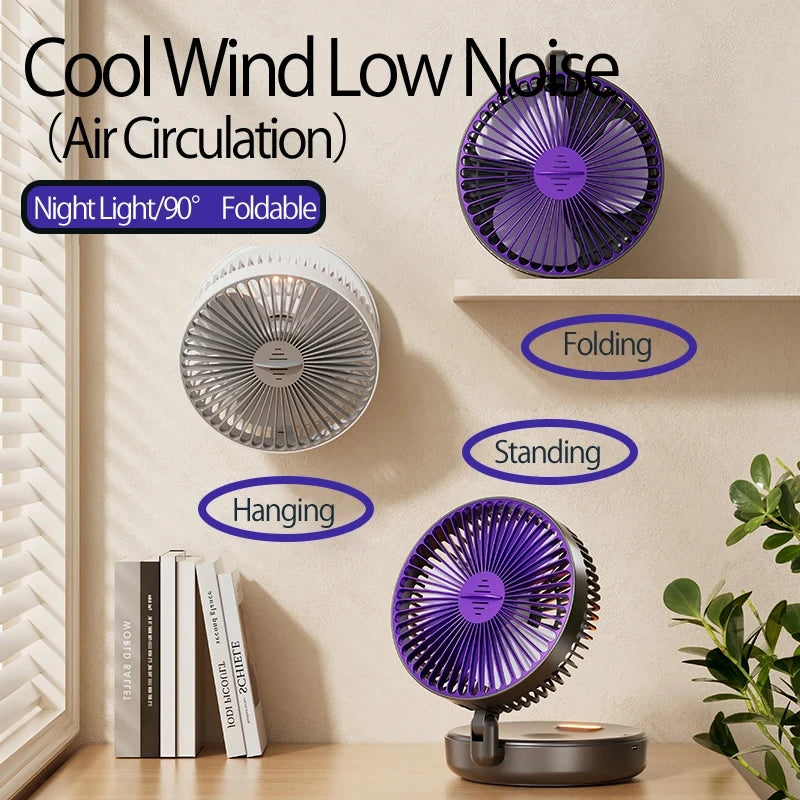 2025 New 5000mAh Rechargeable 3IN1 Multifunctional Portable Fan Wall M
