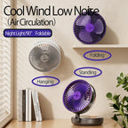 2025 New 5000mAh Rechargeable 3IN1 Multifunctional Portable Fan Wall M