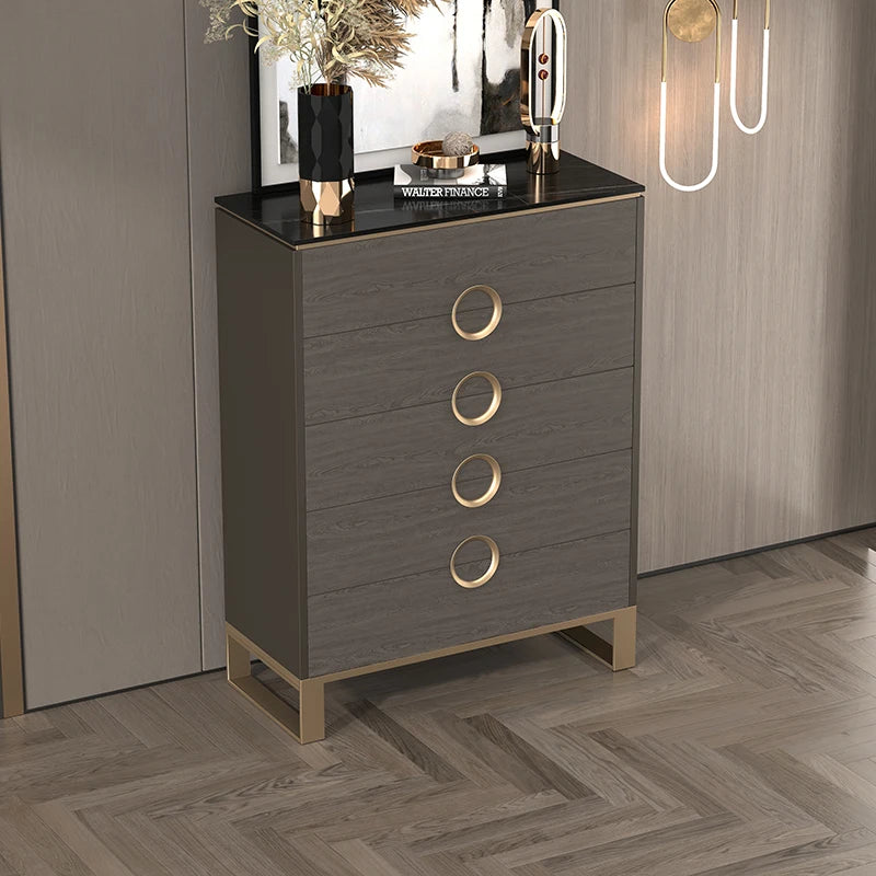 Italian minimalist luxury chest of drawers living room bedroom rock slab storage cabinet dressers Bedroom Furniture entirety