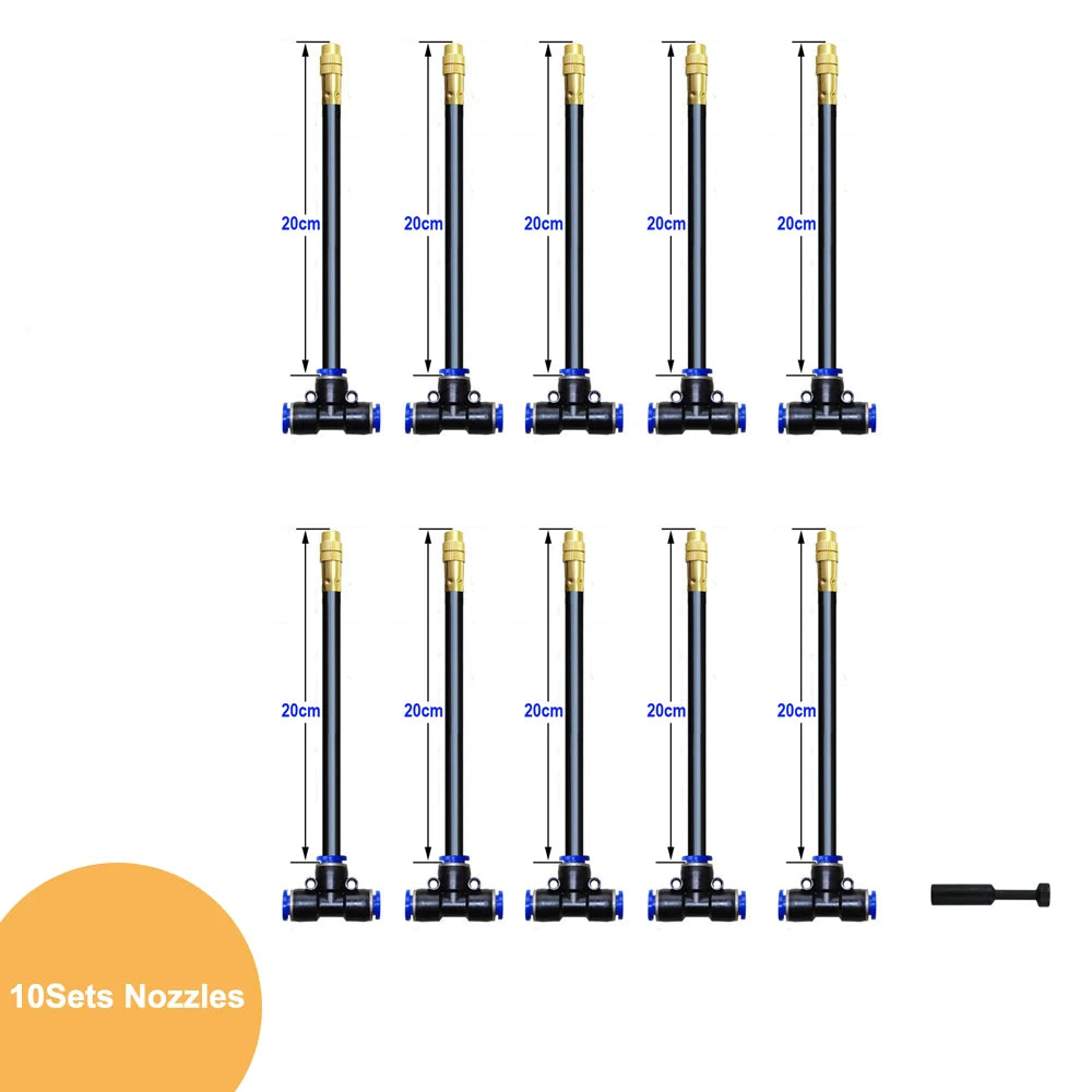 DIY 5~20M Universal Adjustable Atomizing Sprayer Misting System Kit For Lawn Garden Irrigation OD8mm Tube Garden Water Mister