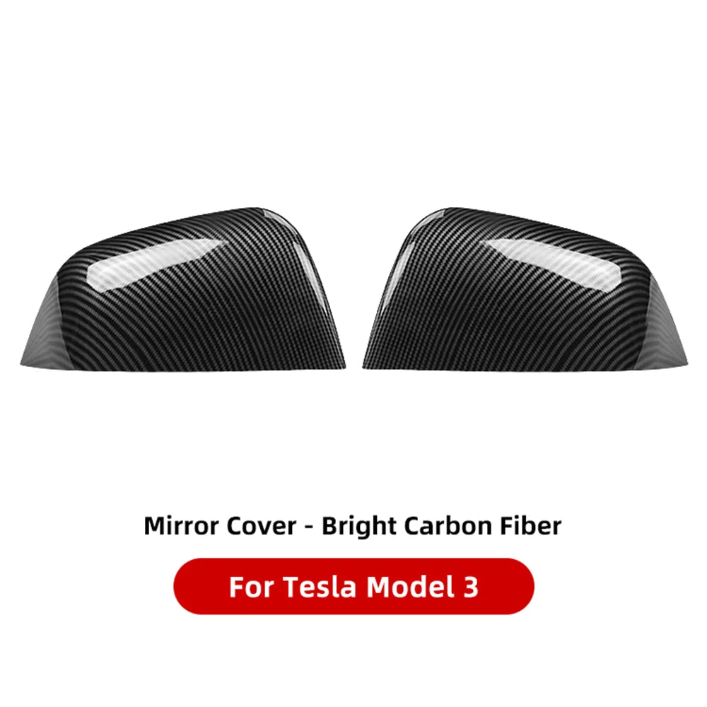 Tesla Model 3/Y ABS Carbon Fiber Look Side Rearview Mirror Cover