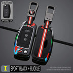 Racing Style Metal Car Key Case Fob Cover for Ford Fiesta Focus Ecosport Kuga Escape Falcon C-Max Territory Mondeo Galaxy