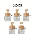 Car Air Outlet Fragrance Bottle Elegant Perfume Empty Bottle Set with Clip Air Vent Glass Diffuser Car Decor for Air Freshing