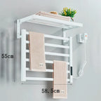 Black Bathroom Electric Heated Towel Rack with Digital Display Touch Thermostatic Dry Towel 304 Stainless Steel Heater