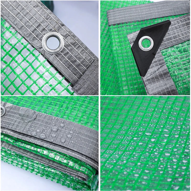 0.3mm PE Film Grid Mesh Tarpaulin Garden Plant Succulent Cover Shed Keep Warm Rainproof Cloth Canopy Awning Balcony Fence Net