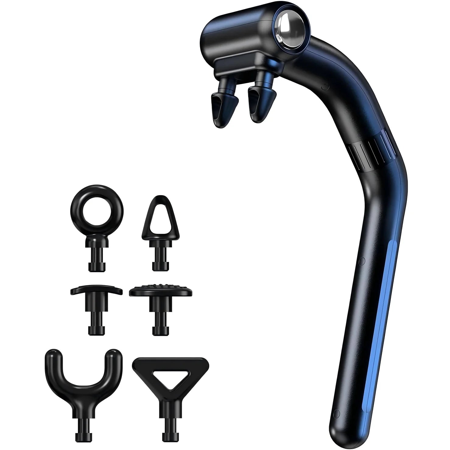Cordless Dual Head Percussion Massage Gun with Detachable Extension Handle Deep Tissue Back Massager for Hard to Reach Muscle