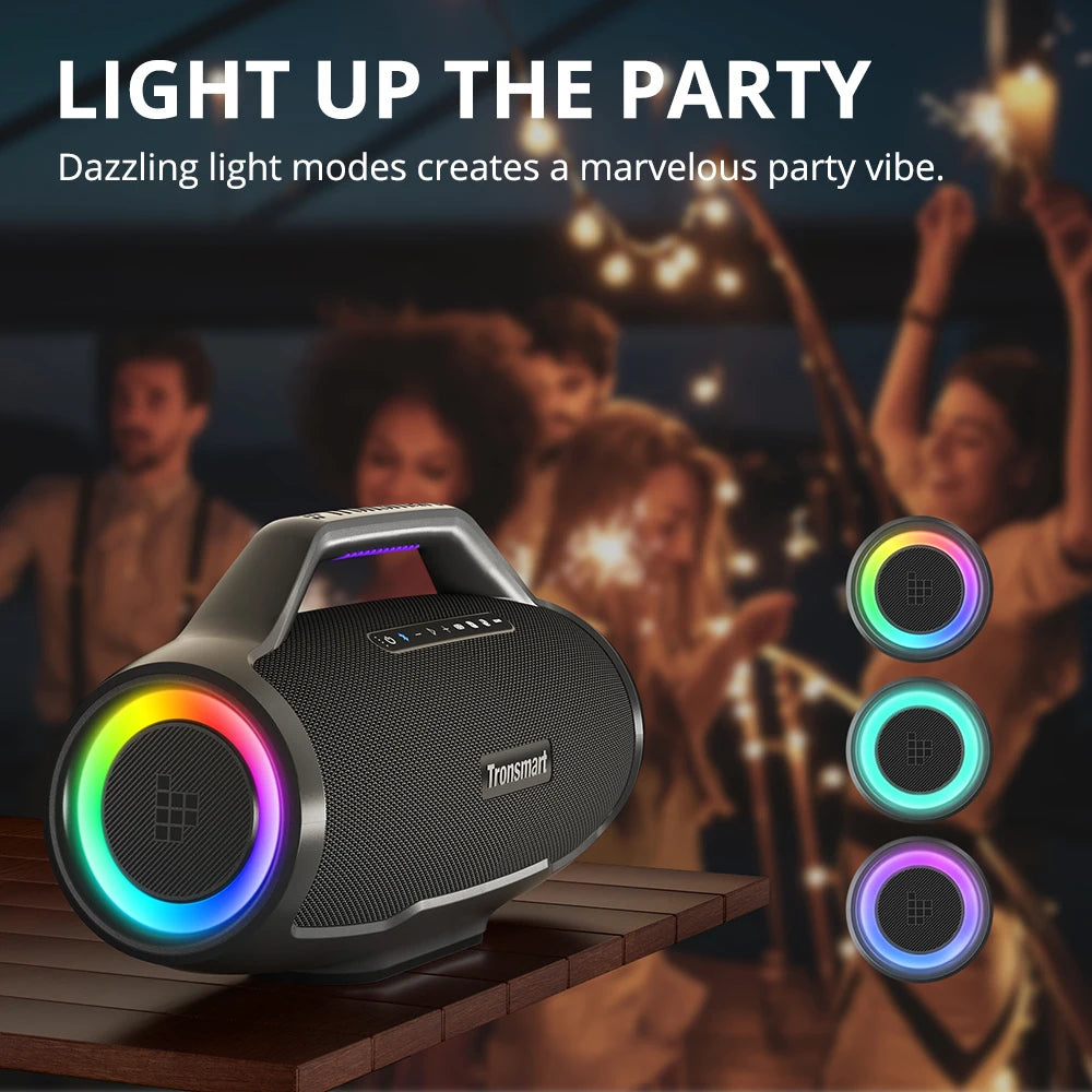 Tronsmart Bang Max Bluetooth 130W Party Speaker with 3 Way Sound System Sync Up 100 + Speakers APP Control Guitar/Mic Input