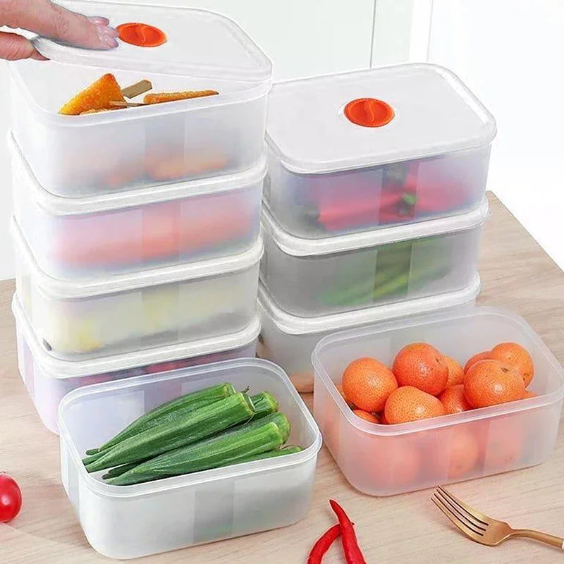 Refrigerator Food Storage Boxes For Frozen Meat & Fruit Fresh-Keeping Portable Food Sub-Packed Essential Kitchen Storage Tools