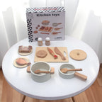 Wooden children's simulation kitchen toys,early education educational toys, simulationpots and pans, food, role-play chef