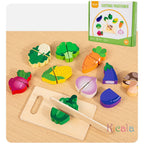 Wooden Kitchen Pretend Toy Simulation Cutting Fruit Food Game Velcro Play Kitchen set Montessori Educational Toy For Boys Girls