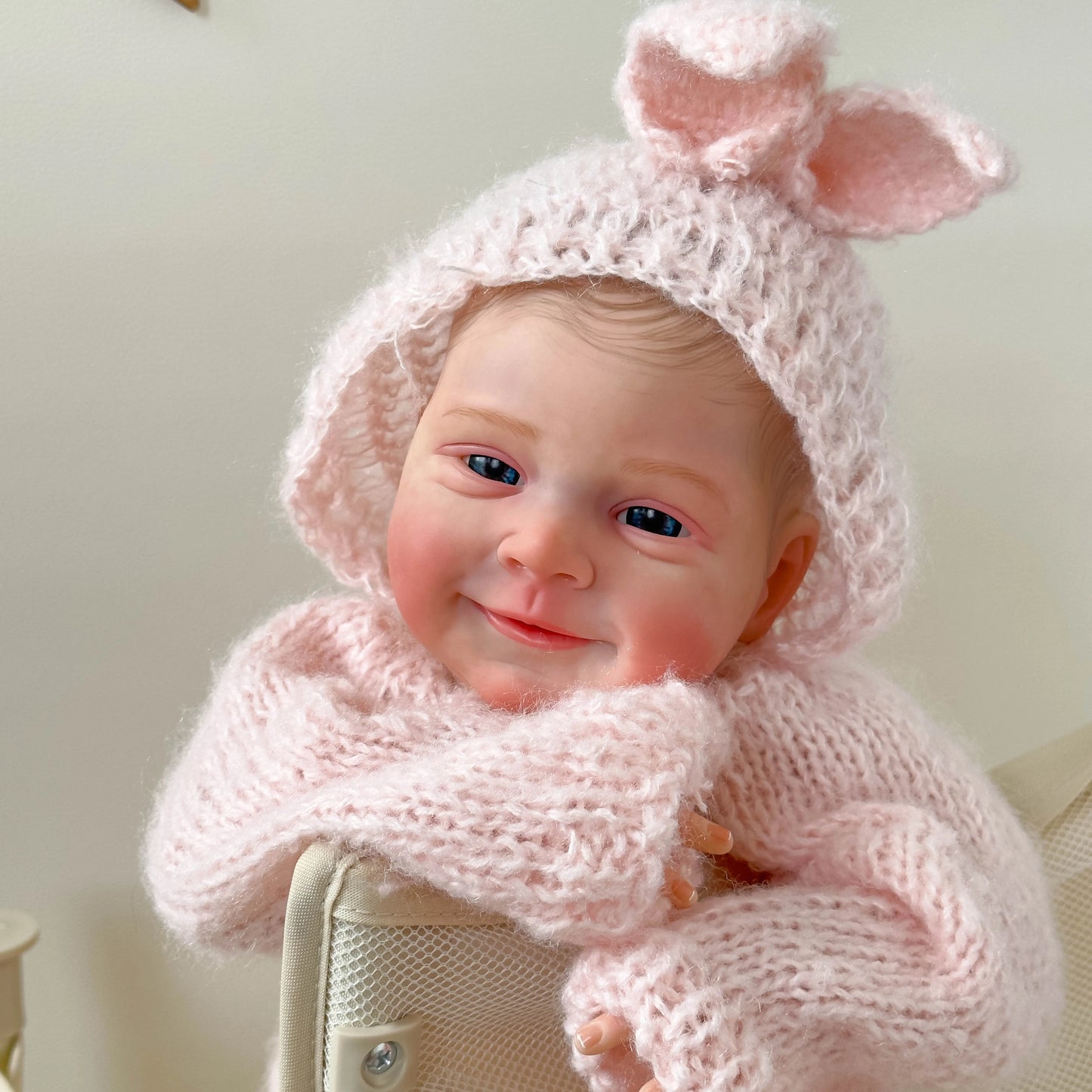 NPK 19inch Sebastia Reborn Baby Doll Already Painted Finished Awake Newborn Baby Size 3D Skin Visible Veins Collectible Art Doll