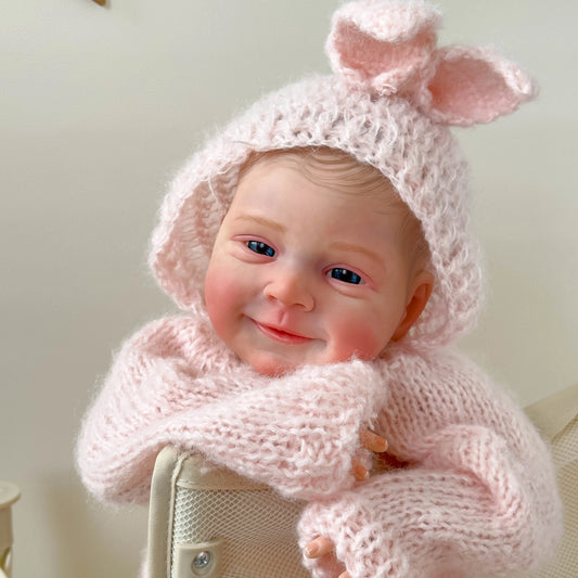 NPK 19inch Sebastia Reborn Baby Doll Already Painted Finished Awake Newborn Baby Size 3D Skin Visible Veins Collectible Art Doll