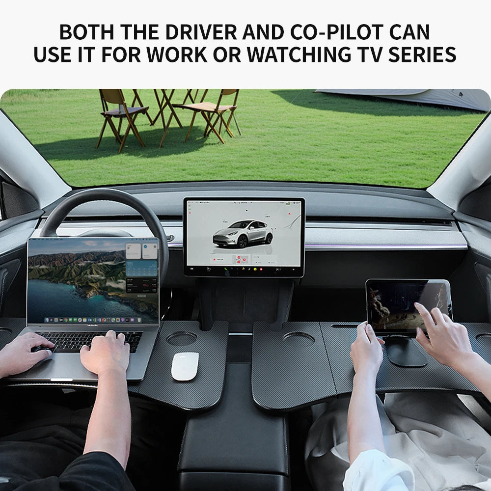 Tesla Model 3 / Y / X / S (2018-2025) Steering Wheel Laptop Tray & Food Desk