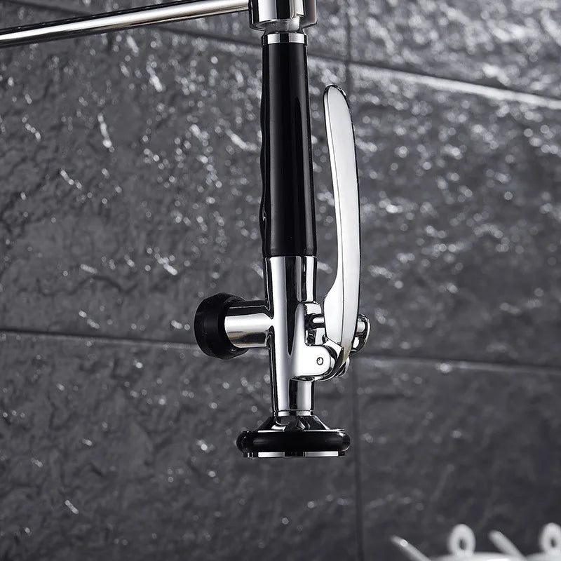 Kitchen Faucet Brushed Nickel Pull-Out  Faucet Swivel Dual Purpose Basin Sink Hot & Cold Water Faucet HMS9069