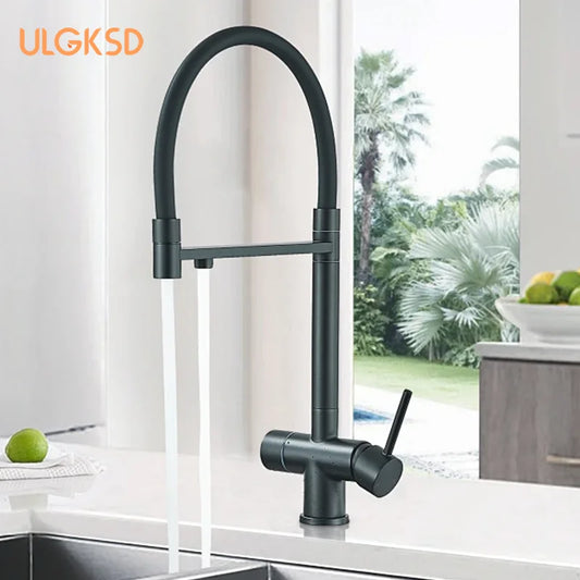 New Purification Kitchen Sink Faucet Brass Water Mixer Tap Hot&Cold For Kitchen Crane Deck Mount Sink Mixer Tap Purified Faucets