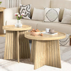 Round Nesting Coffee Table Set - Modern Small Coffee Tables for Living Room, Bedroom & Home Office