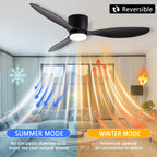 Jelena LED Ceiling Fan Light 6th Gear Wind Speed Living Room Bedroom H