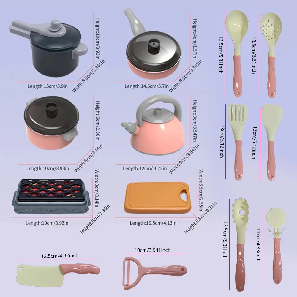 Kitchen Toys for Kids 59/69 PCS Pretend Cooking Set Play with Pots Pans Cookware Play Role Educational Toy Girls Boys Gifts