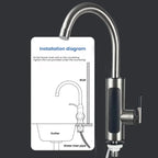 3000W 220V Electric Kitchen Water Heater Tap Instant Hot stainless steel Water Faucet Heater Cold Heating Faucet Water Heater
