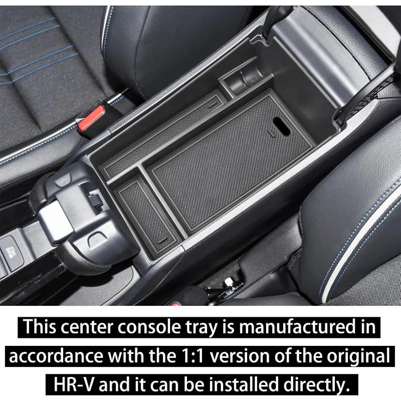 Center Console Organizer Tray Compatible with Honda HR-V 2023 2024 2025 HRV Accessories, ABS Console Organizer Armrest Storage B