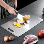 304 Stainless Steel Panel Titanium Cutting Boards for Kitchen Thickened Double Sided Cutting Board Portable Cutting Board