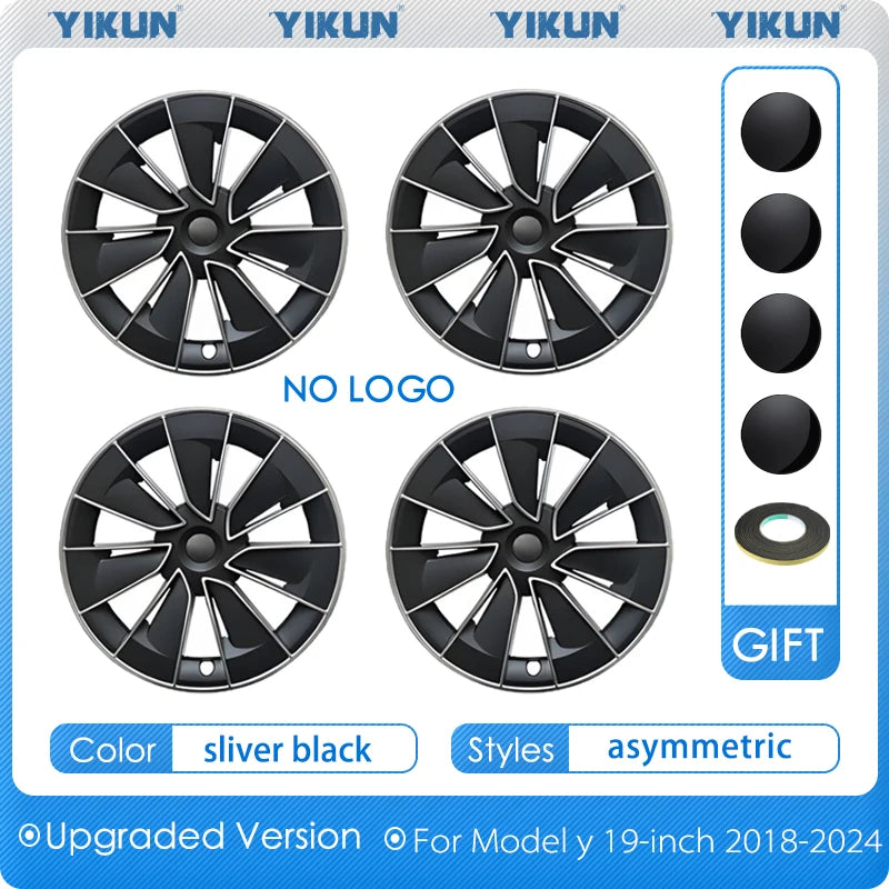 4PCS Hub Cap for Tesla Model Y 19 Inch New Car Wheel Cover Replacement Performance Automobile Full Rim Car Accessories 2018-2024
