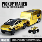 1:32 Cybertruck Pickup Alloy Car Model Diecasts Off-road Vehicles Truck Car Model Sound Light Kids Toys Gift