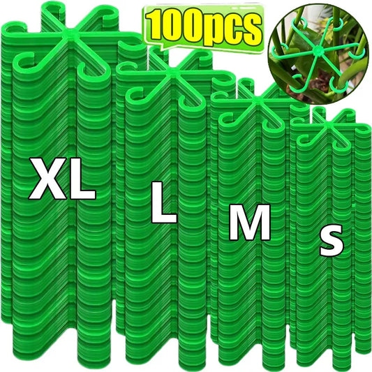 Plants Flowers Stem Support Stakes Climbing Plant Stand Frame Fixing Clips Trellis Reusable Plant Stem Frames Holder Rack Hoops