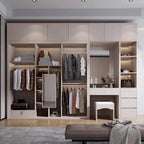Sliding Door WardrobeNordic Modern Home Furniture Bedroom Desk Dresser In One Combination Light Luxury Corner Wardrobe furniture
